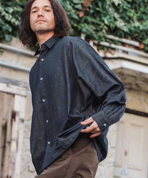 ms5968-ルーズシルエットドルマンスリーブデニムシャツ（シャツ