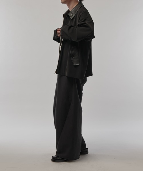 CULLNI（クルニ）の「【CULLNI/クルニ】襟レザー切替ZIPブルゾン