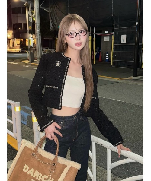 スパンコールツイードジャケット（その他アウター）｜Darich