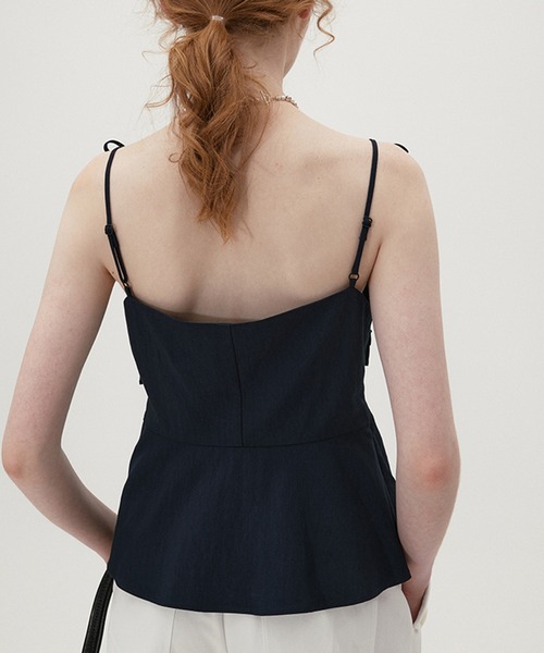 ボートネック フロントリボン キャミソールトップス FX24S023【Fano