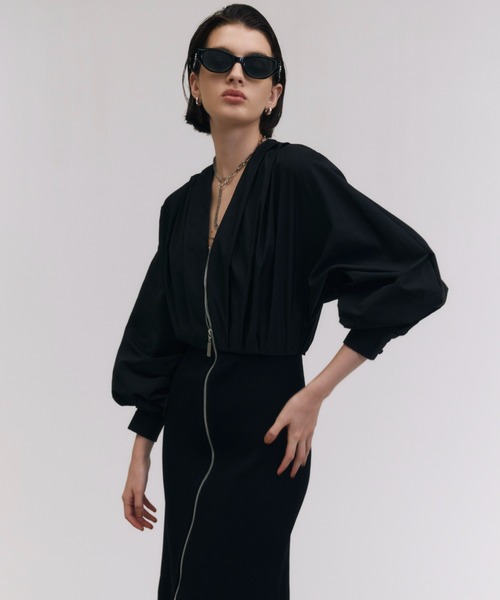 セール】DOCKING KNIT DRESS/ドッキングニットドレス（ワンピース