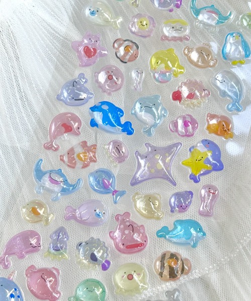 ぷっくりうみのいきものシール（ステッカー/テープ）｜LAC-VERT