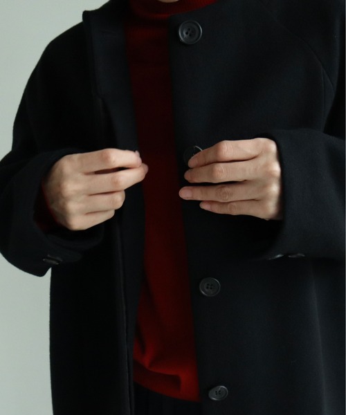 yuni（ユニ ）の「super100 Wool ラグランコクーンコート（その他