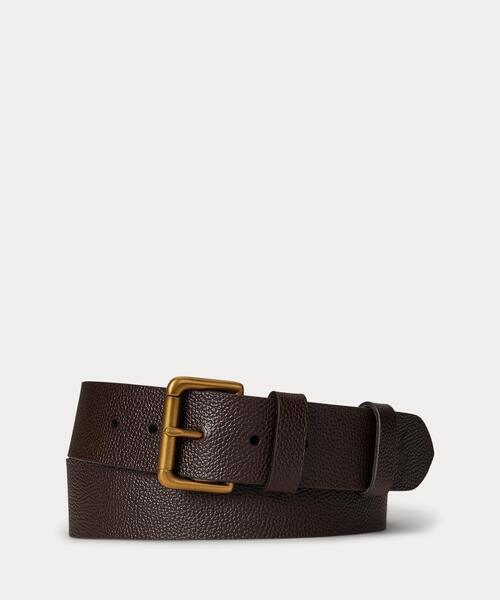 ペブルド レザー ローラーバックル ベルト（ベルト）｜POLO RALPH