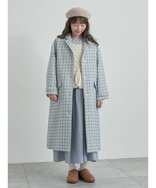 セール】【尾州ウール】フラワー柄ジャカードコート（その他アウター