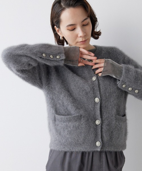 Whim Gazette（ウィムガゼット）の「カシミヤ混ファーニットジャケット