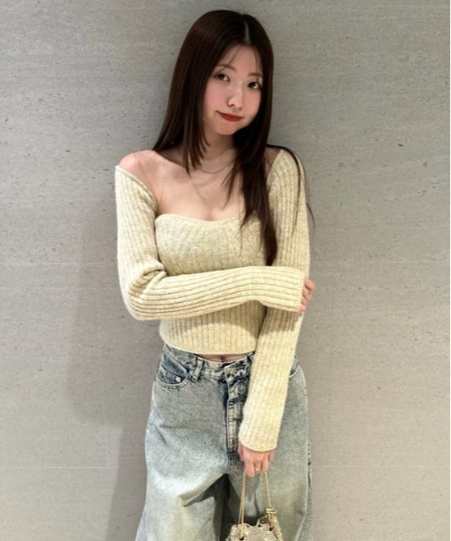 SNIDEL（スナイデル）の「ビスチェニットセットカーディガン（ニット