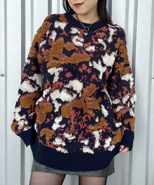 セール】ループアート柄ニットプルオーバー（ニット/セーター