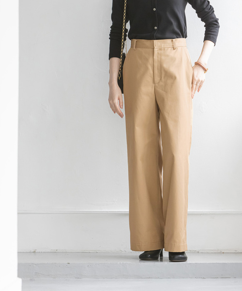 km NOBLE ワイドチノクロスストレートパンツ Noble ワイドチノクロス