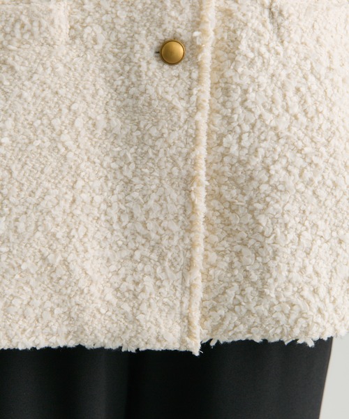 セール】アソート ツイードノーカラージャケット（ノーカラー