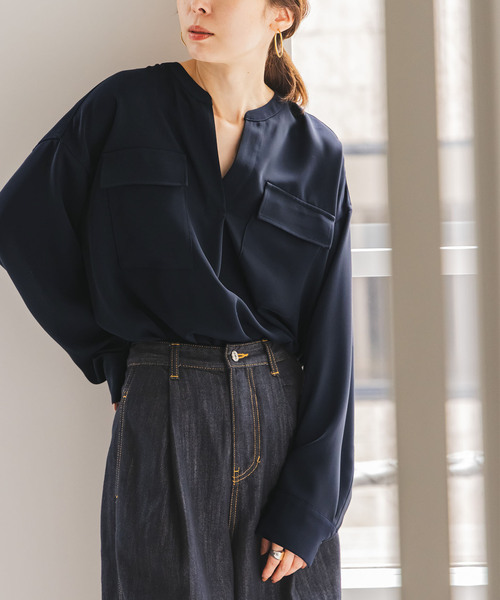 セール】《WEB限定追加》ワークディテールドレープシャツ 5（シャツ