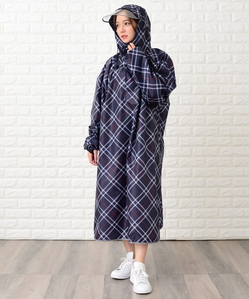 セール】軽量クリアバイザー付きレインポンチョ（レインコート
