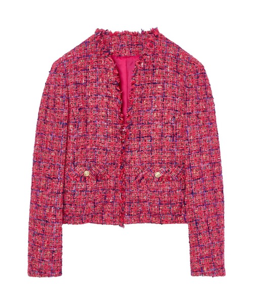 ANAYI（アナイ）の「ネオンツイードノーカラー ジャケット（ノーカラー