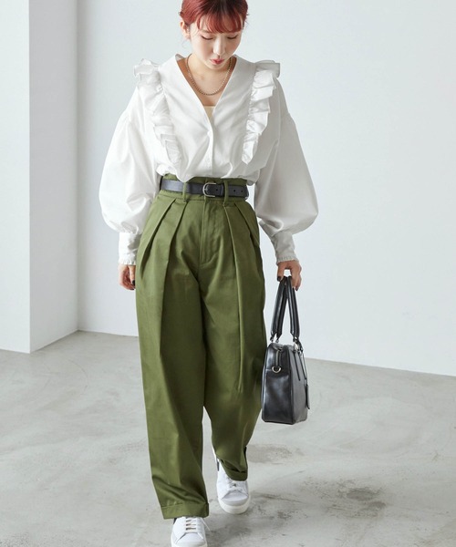 forksy.】TCブロードVネックフリルブラウス forksy.│MONO-MART