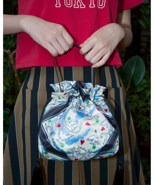 KEITA MARUYAMA（ケイタマルヤマ）の「Dove &Heart Scarf print巾着