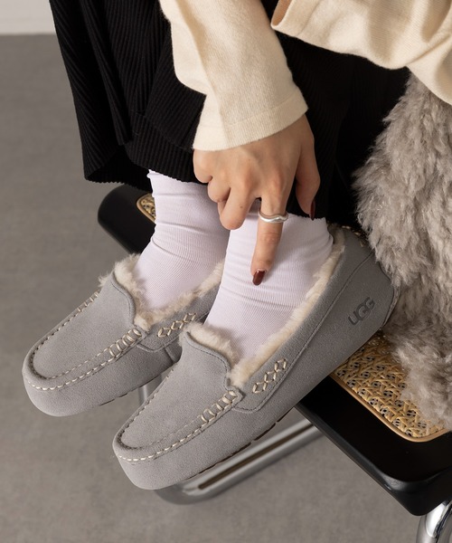 セール】【UGG】ANSLEY ウールボアスリッポン ローファー モカシン