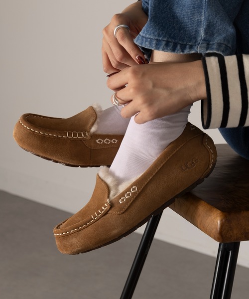 セール】【UGG】ANSLEY ウールボアスリッポン ローファー モカシン