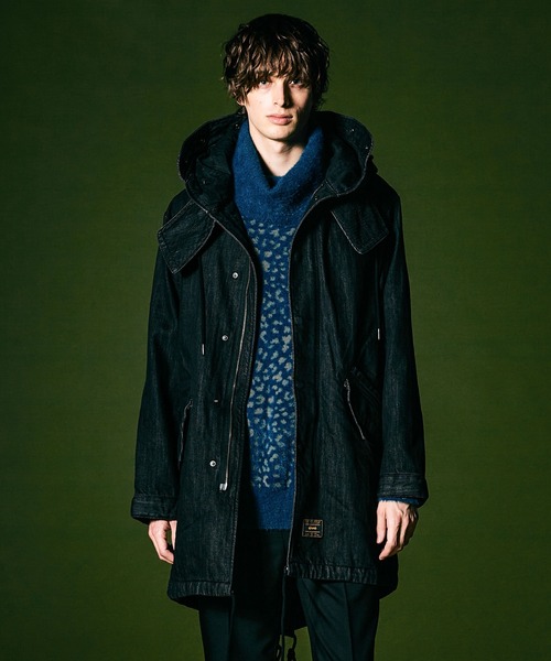 glamb（グラム）の「Denim High Neck Mods Coat / デニムハイネック
