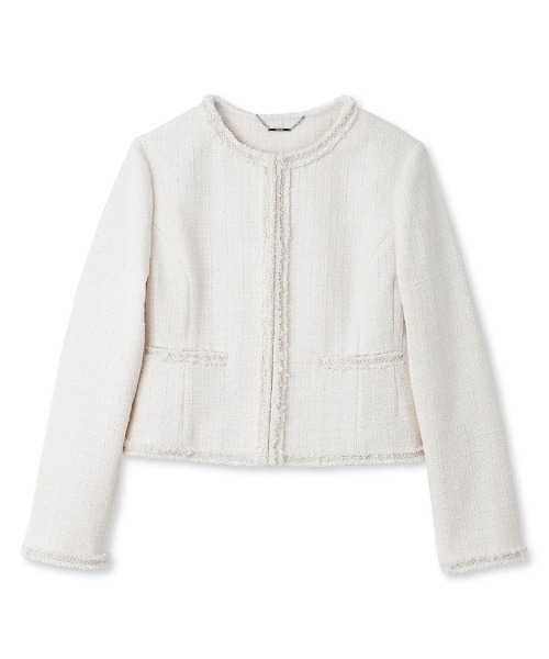 CELFORD（セルフォード）の「ツイードペプラムジャケット（ノーカラー