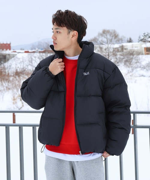 YALE】 左胸 ワンポイント ロゴ刺繍 ファイバーダウン ブルゾン