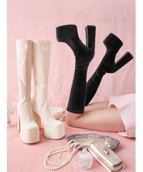 ウルトラストレッチレザーロングブーツ（ブーツ）｜Darich（ダーリッチ