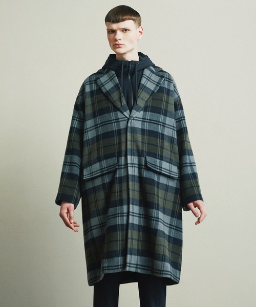 KIIT キート / BALOON WOOL CHECK CHESTER COAT バルーンウール