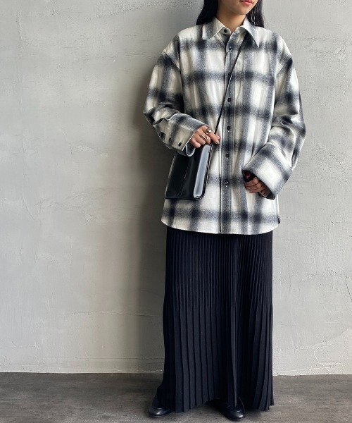 THE SHINZONE/ザ シンゾーン] ダブルカフ オンブレチェックシャツ