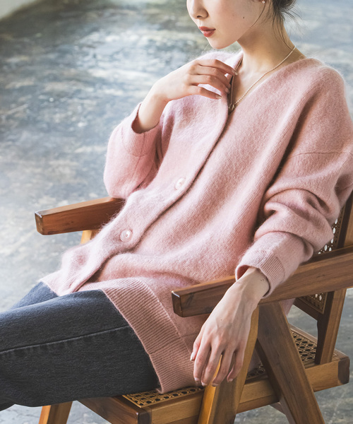 Noble（ノーブル）の「《追加》モヘヤ接結ロングカーディガン