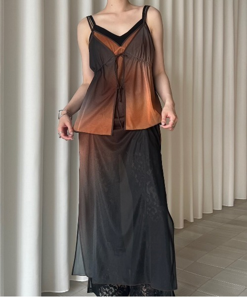 セール】MEDI GRADIENT SHEER SET TOP（Tシャツ/カットソー）｜Ameri
