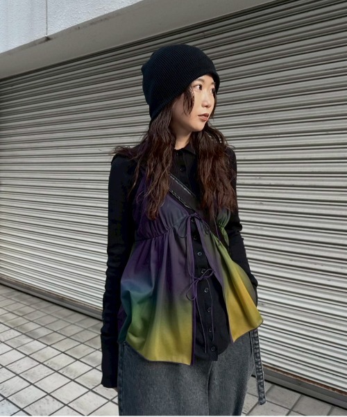 Ameri（アメリ）の「MEDI GRADIENT SHEER SET TOP（Tシャツ/カットソー