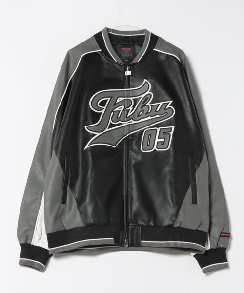 セール】【FUBU】 Faux Leather Game Jacket/フブ/フェイクレザー