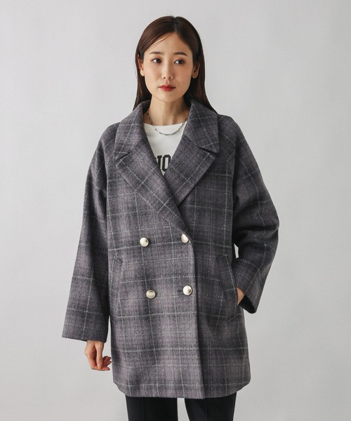 セール】軽やかストレッチ襟2WAYミドルコート/499658（チェスター