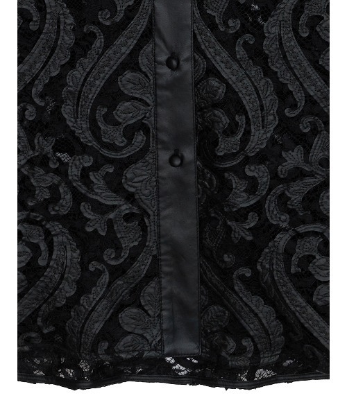 Ameri（アメリ）の「FAKE LEATHER EMBROIDERY SHIRT（シャツ/ブラウス