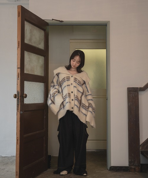 mideal（マイディール）の「plaid pattern cardigan / チェック