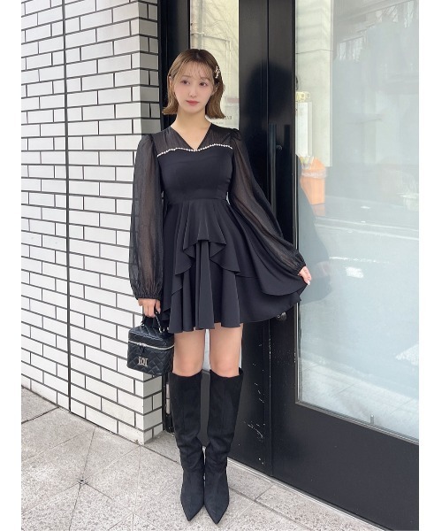 シアードッキングフリルミニワンピース（ワンピース）｜Darich