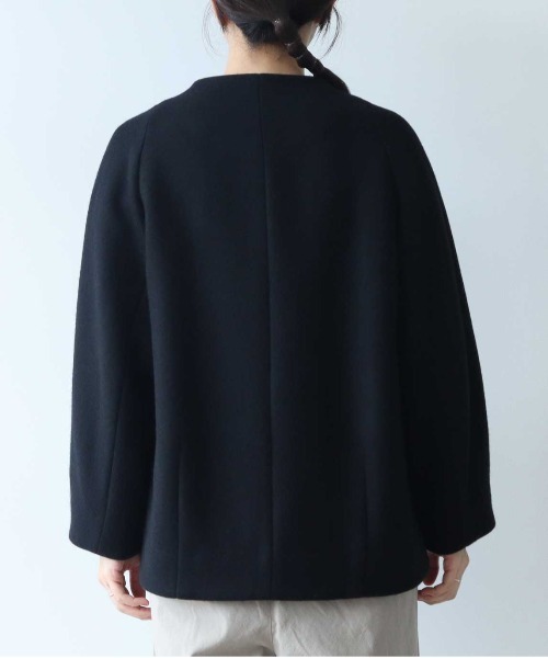 △super110 綾2重織ボトルネックコート（ノーカラージャケット）｜yuni