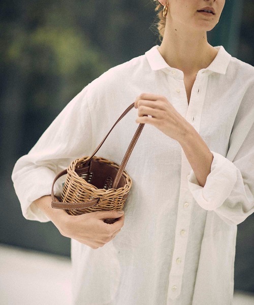 SEA グレージュ かごバッグ ショルダーバッグ SEA rie SEA グレージュ