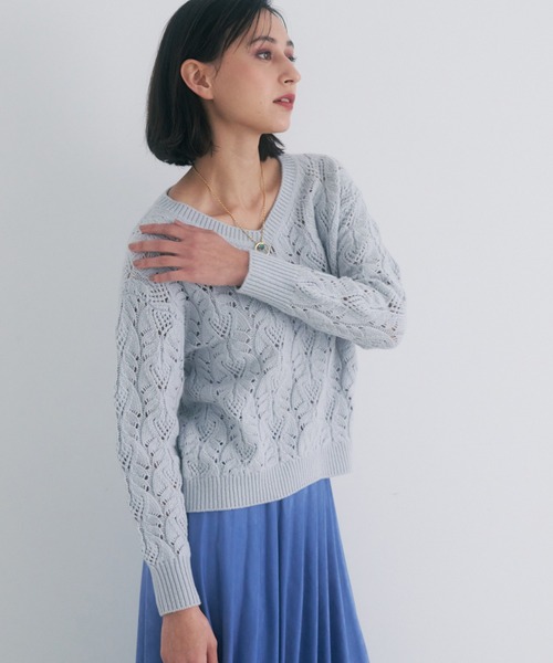 ANAYI（アナイ）の「ウールカシミヤレースケーブル プルオーバー