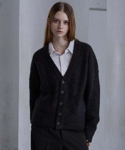 CLEL（クレイル）の「【CLEL】Alpaca Blend Shaggy V-Neck Cardigan