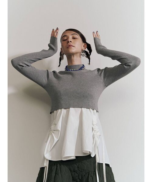 UN3D.（アンスリード）の「ショートタートルニットトップ（ニット