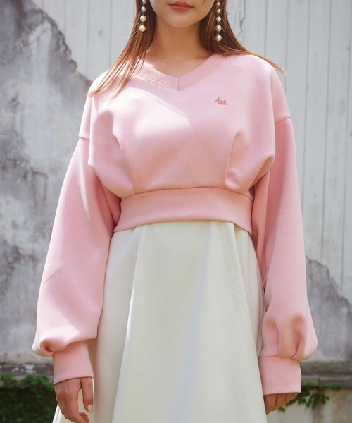 AnnMiru（アンミル）の「AMロゴクロップドスウェット（スウェット