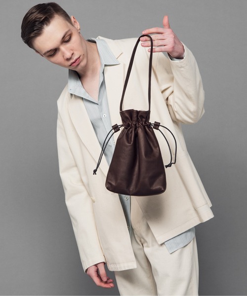 DECI 巾着 レザーリバーシブル ovy 大藤 DECI 巾着 レザーリバーシブル