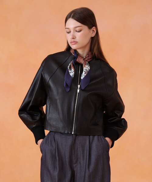 セール】ラムレザードルマンブルゾン（ライダースジャケット）｜ANAYI