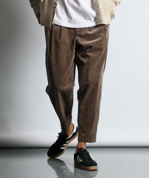 W-TUCK WIDE CORDUROY PANTS：2タック ワイドテーパード コーデュロイ