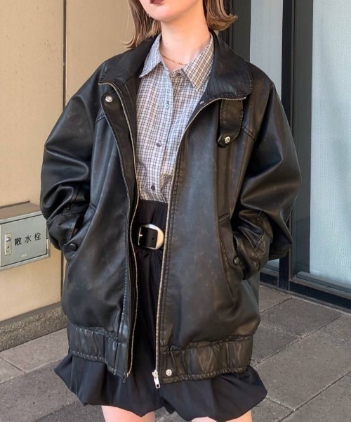 JEANASIS（ジーナシス）の「ヴィンテージレザーBIGブルゾン/291986
