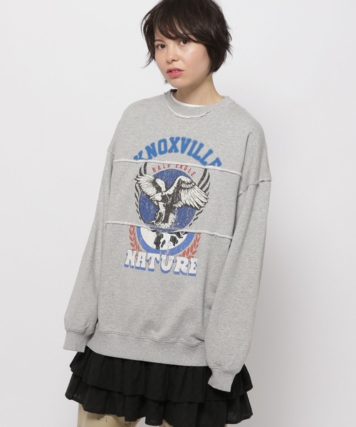 niko and（ニコアンド）の「パウダーブリーチロゴプルオーバー