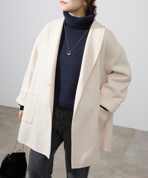 SUPER140 ダブルフェイスベルテッドコート（その他アウター）｜SLOBE