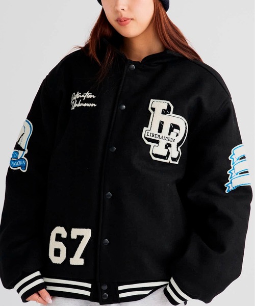 Liberaiders/リベレイダース LR VARSITY JACKET ロゴワッペン ウール
