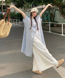 ガウチョパンツ」に該当するパンツ（ホワイト/白色系・ワイド・ルーズ