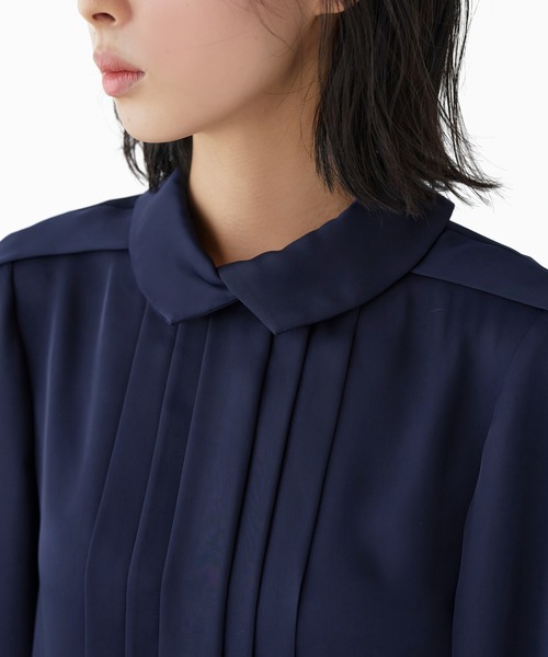 洗える ｜【ドレスアップデコルテブラウスシリーズ】シャツカラー